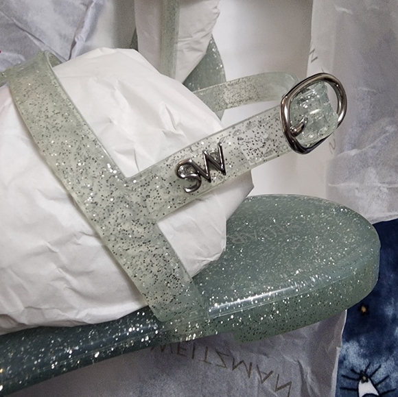 Stuart Weitzman- Silver Jelly Sandals - Picture 6 of 10